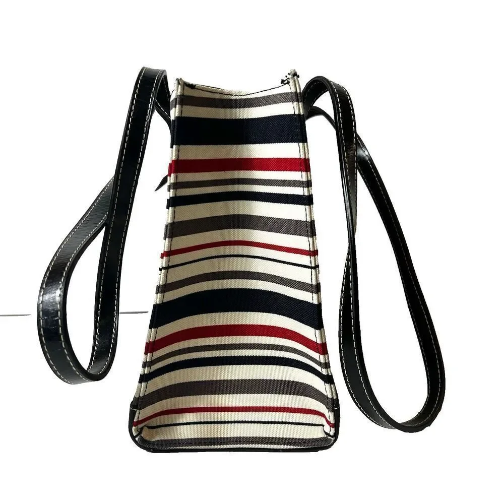 kate spade new york Womens Mini Small Purse Handbag Stripe Bow Multicolor Canvas